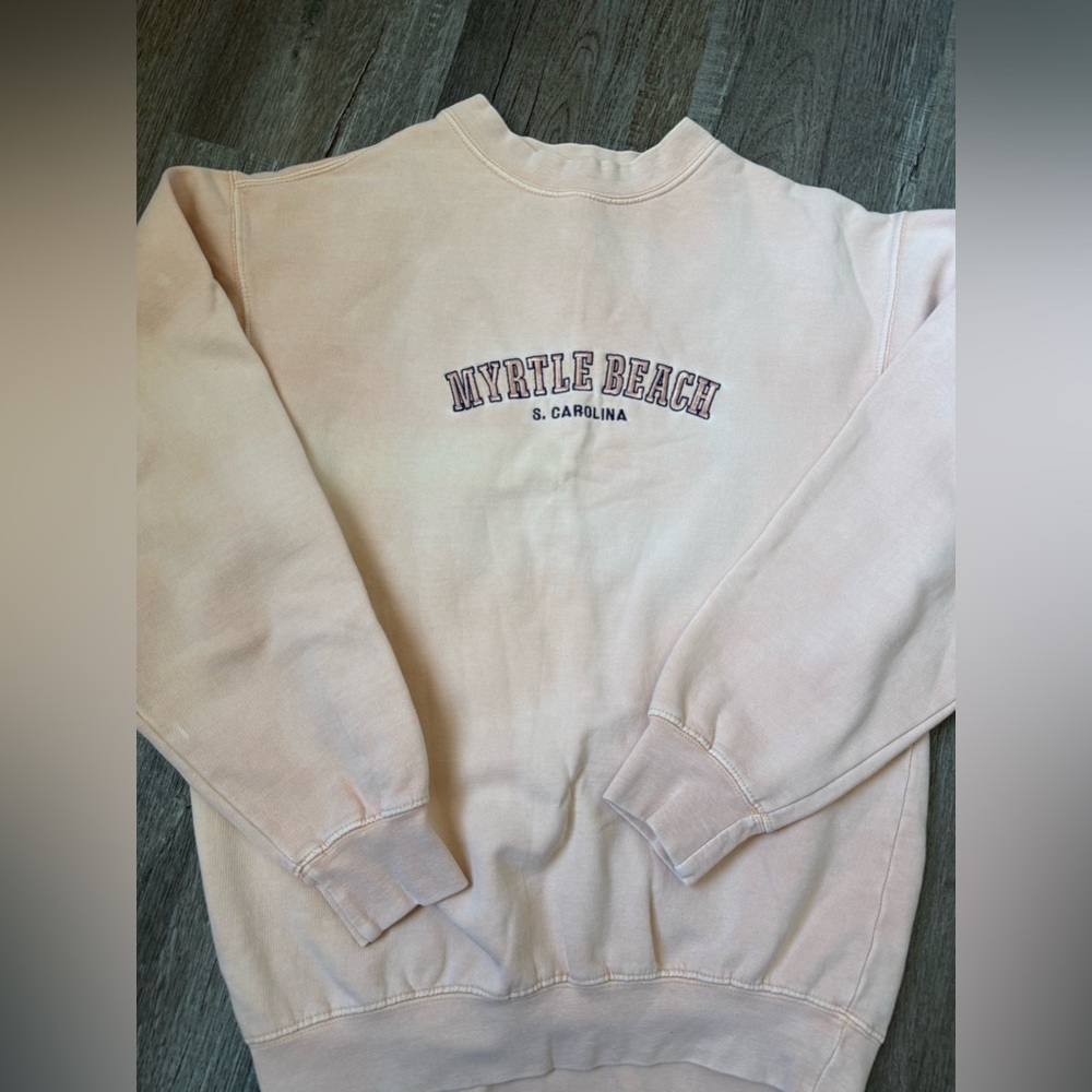 VTG U.S. Vintage Myrtle Beach Sweatshirt Pullover Crewneck Light Pink Size XS S - Picture 6 of 11
